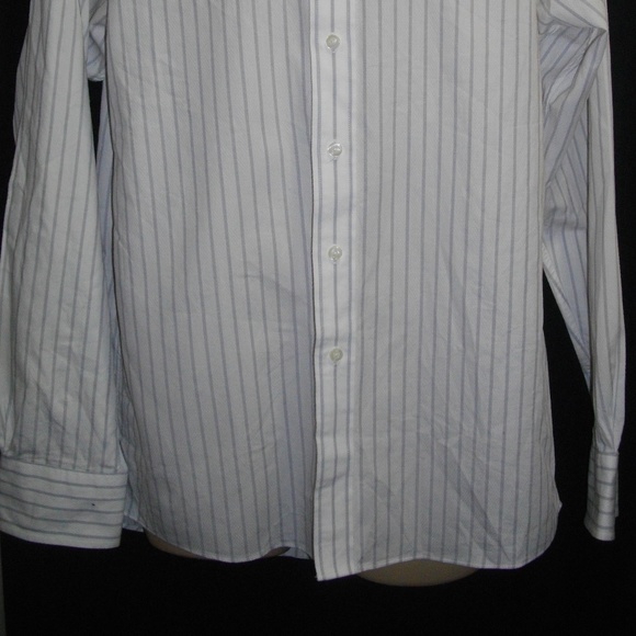 Michael Michael Kors White Gray Pin Stripes Shirt - Picture 6 of 7